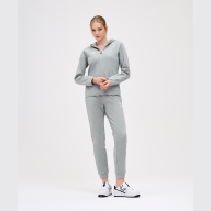 Худи на молнии женское JOGEL ESSENTIAL Athlete Hooded FZ Jacket W, серый - downloaded from prime-sport.ru