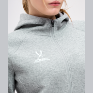 Худи на молнии женское JOGEL ESSENTIAL Athlete Hooded FZ Jacket W, серый - downloaded from prime-sport.ru