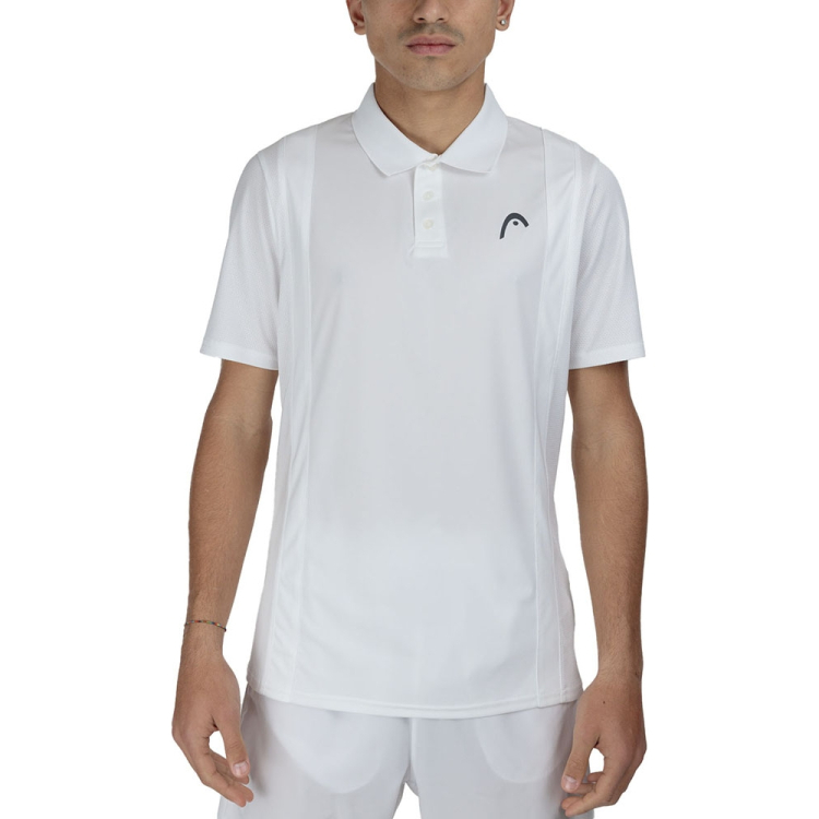 Поло мужское HEAD Club 25 Tech Polo Shirt M 811715-WH-S, р.S, полиэстер, белый Поло мужское HEAD Club 25 Tech Polo Shirt M 811715-WH-S, р.S, полиэстер, белый